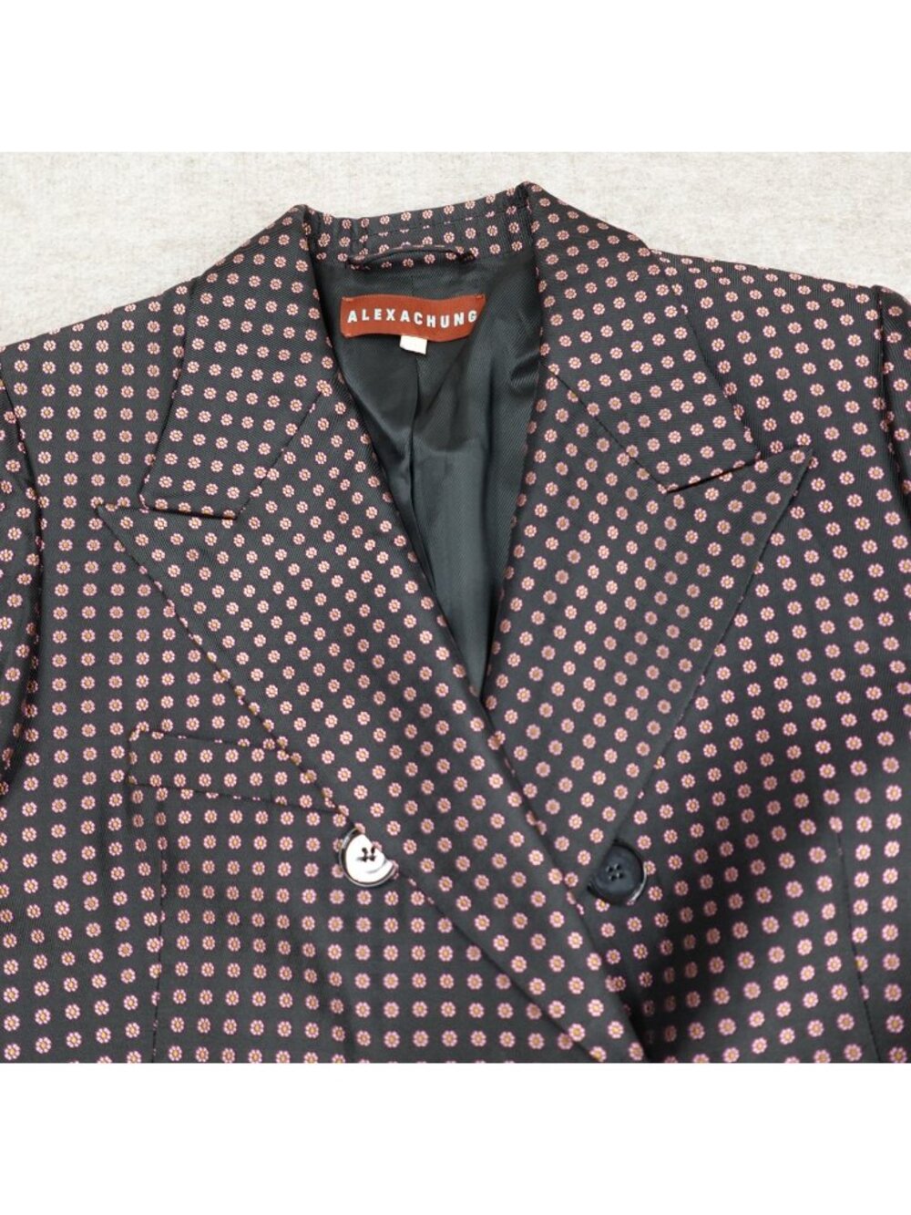 Alexa Chung Womens Blazer 10 Black Double Breasted Peak Lapel Macclesfield